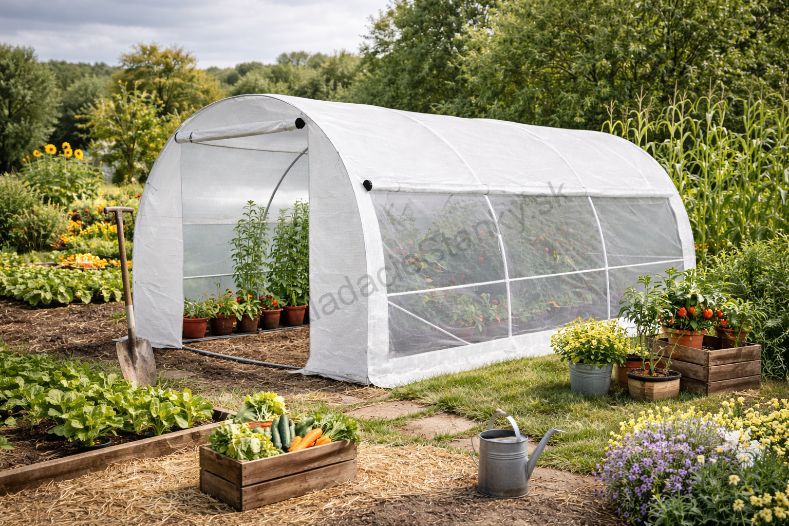 Záhradný fóliovník PREMIUM 2,5x4m s moskytierou-BIELY