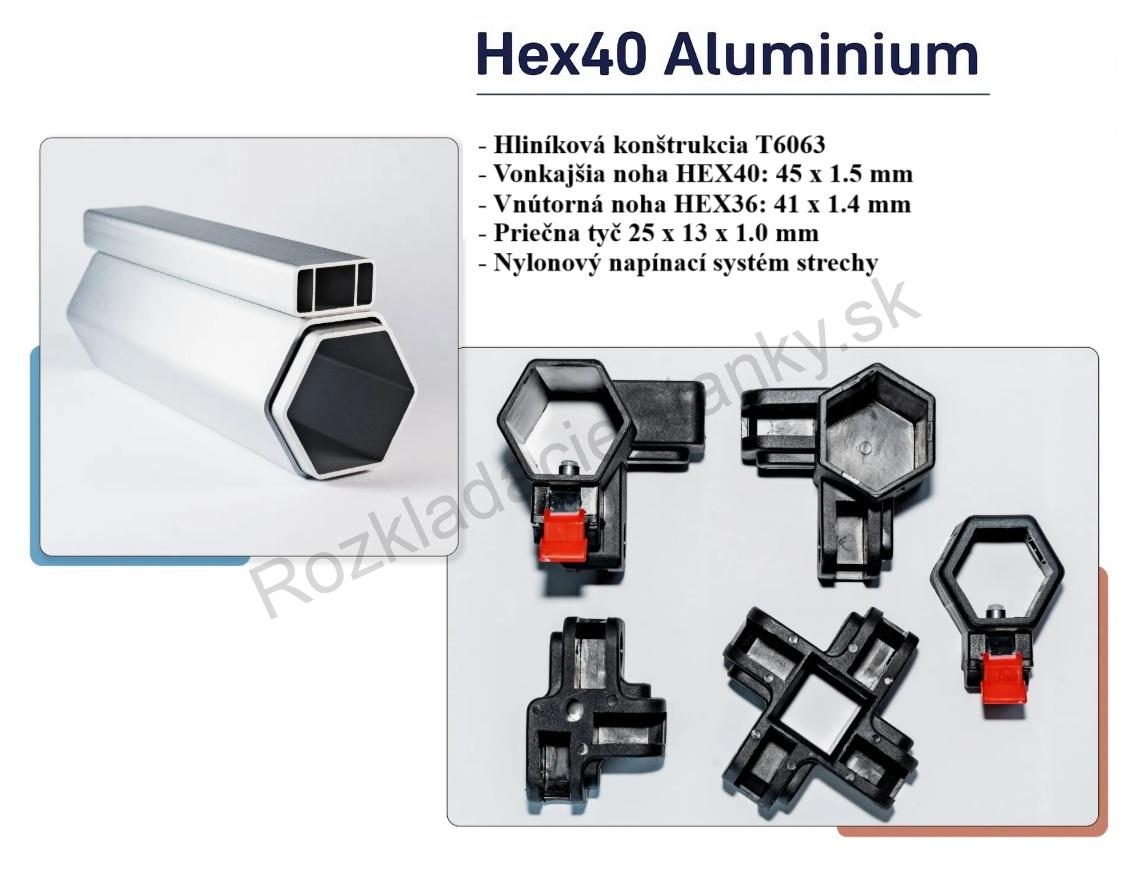 rozkladací hliníkový stan TENTS HEX40L 3x4,5 čierny