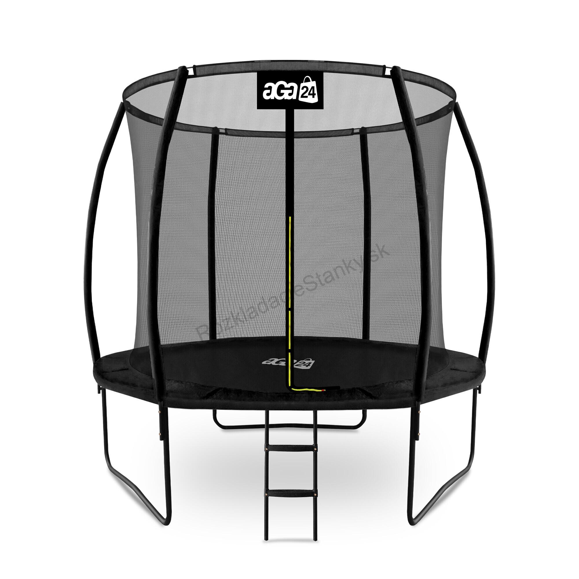 Trampolína 250cm Aga SPORT EXCLUSIVE Čierna + ochranná sieť + rebrík