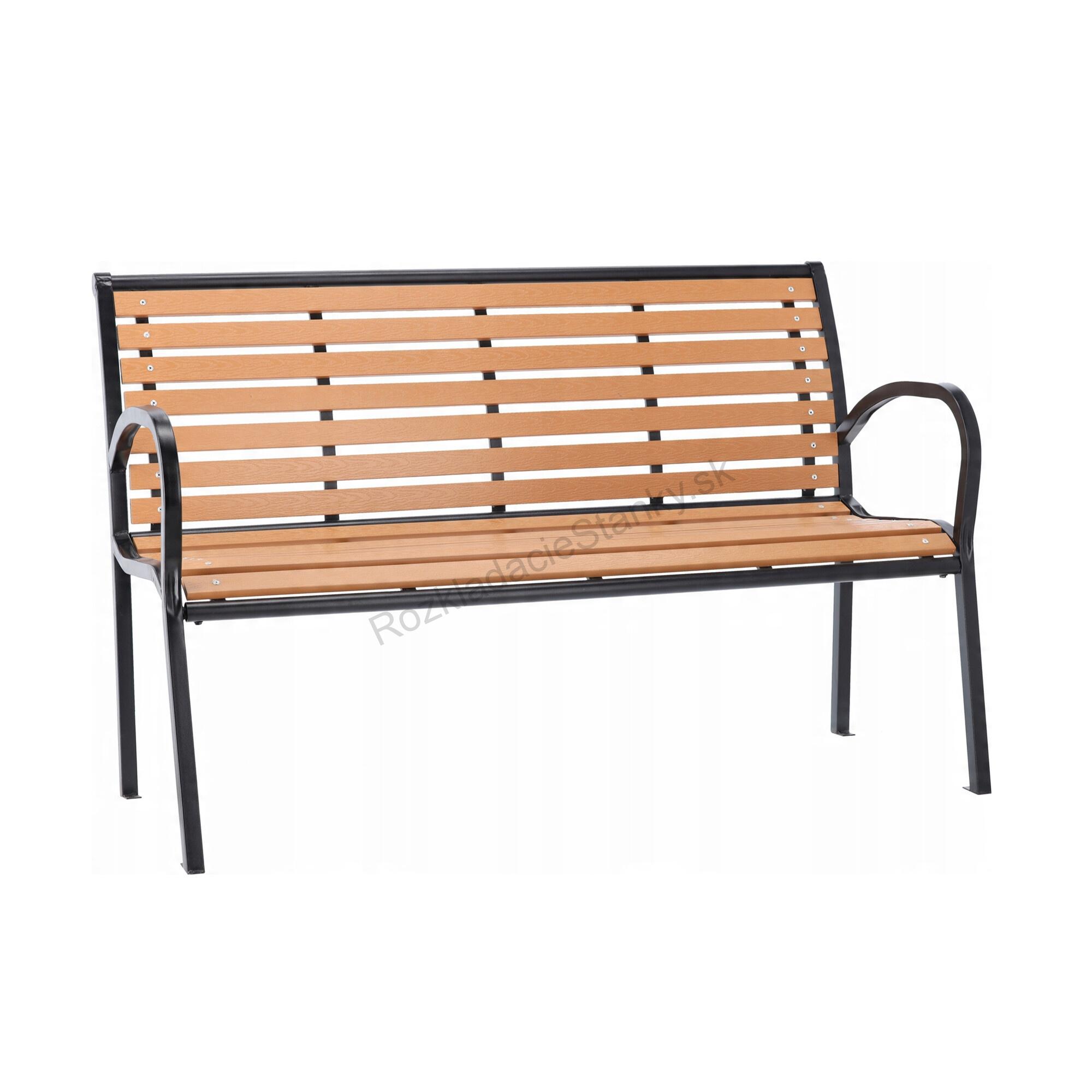 Záhradná lavica 125x60x80 cm hnedá